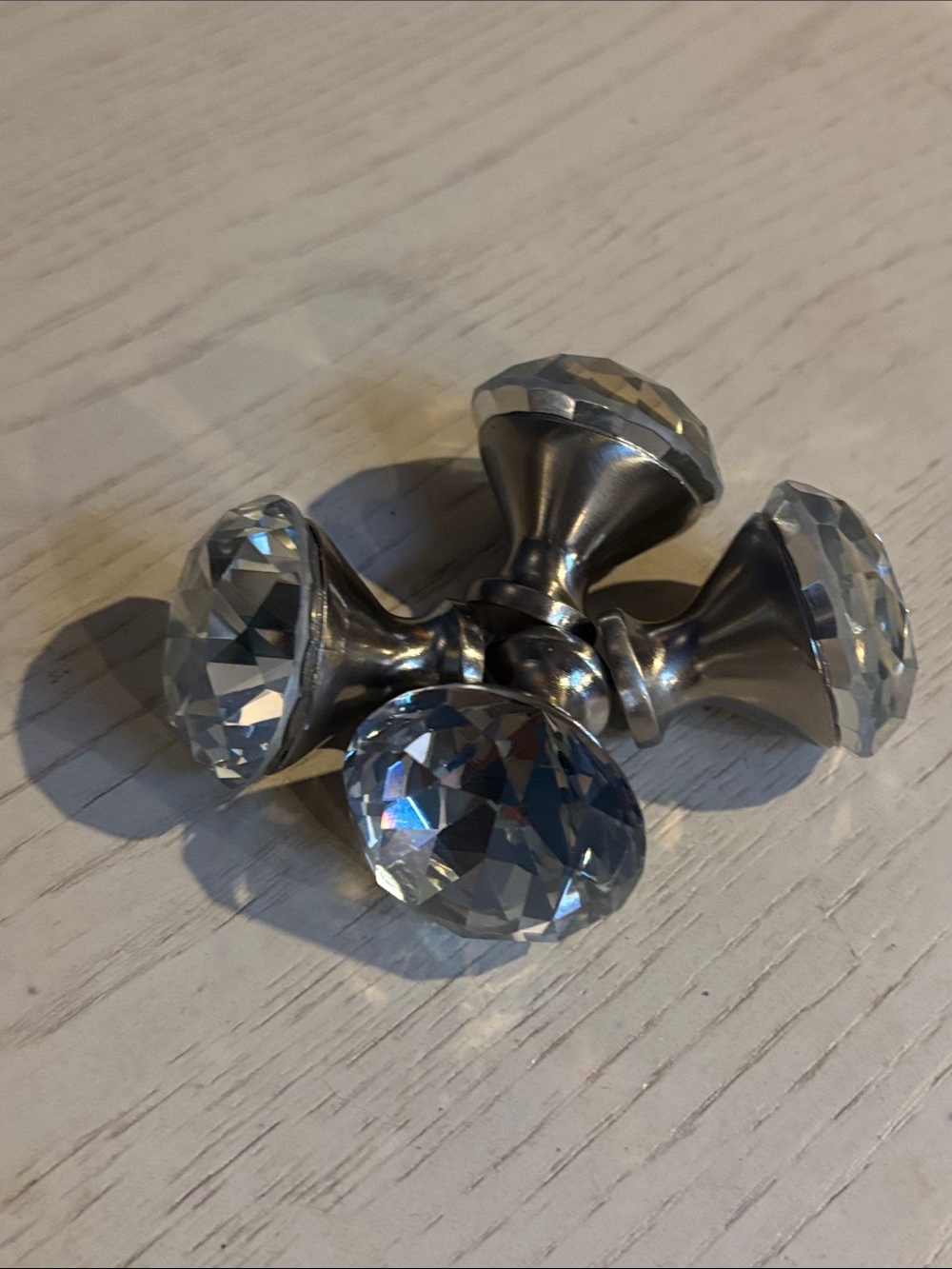 Crystal Glass Cabinet Knobs - Clear Diamond Pulls - Picture 4 of 6